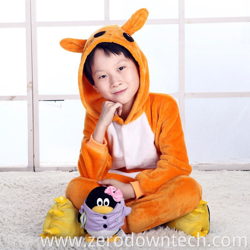 Wholesale Cartoon Flannel Jumpsuit Costume Winter Baby Rompers Clothes Cute Animal Kid's Onesie Pajama